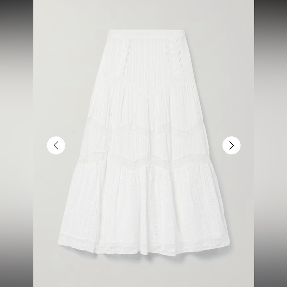 LoveShackFancy White Myers Skirt size 6 - Picture 2 of 4